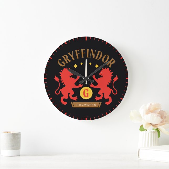 Reloj Redondo Grande Gráfica de doble león de la casa GRYFFINDOR™ (Hogar)