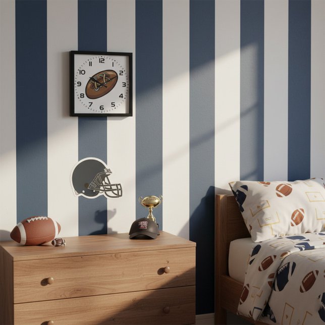 Reloj Redondo Grande Gráfica deportiva de Rugby Ball Fun (Subido por el creador)