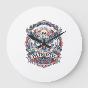 Reloj Redondo Grande Gráfica vectorial patriótica del orgullo del suroe