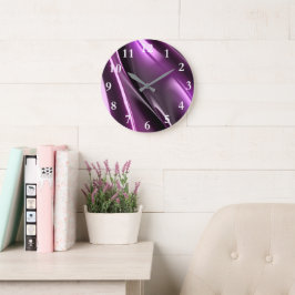 Reloj Redondo Grande Gráfico 3D púrpura reflexivo futurista