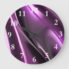 Reloj Redondo Grande Gráfico 3D púrpura reflexivo futurista