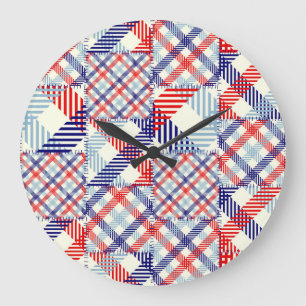 Reloj Redondo Grande Gráfico clásico: patrón cuadrado