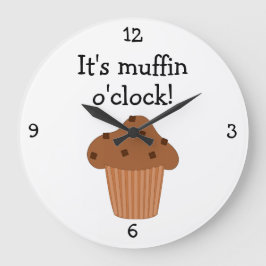 Reloj Redondo Grande Gráfico de alimentos divertidos de Muffin O'Clock