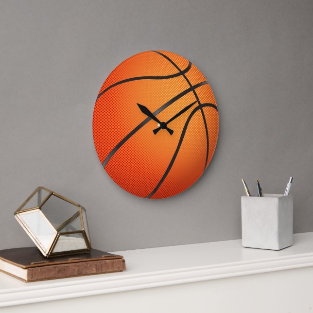 Reloj Redondo Grande Gráfico de baloncesto (Oficina)