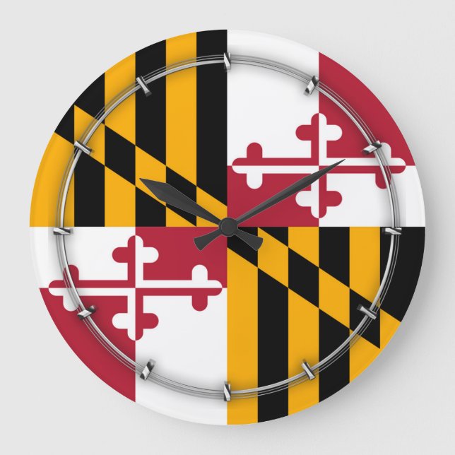 Reloj Redondo Grande Gráfico elegante de la bandera del estado de (Anverso)