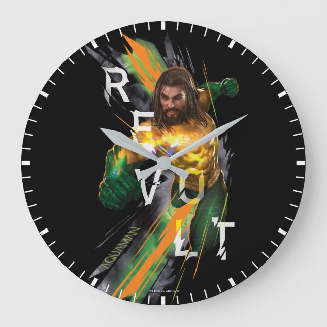 Reloj Redondo Grande Gráfico refractado de la "rebelión" de Aquaman el (Anverso)