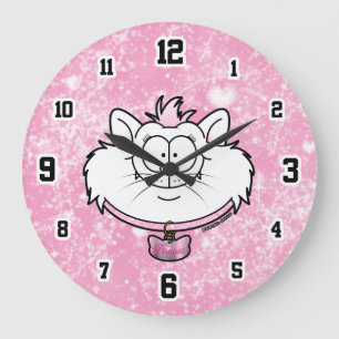Reloj Redondo Grande Gráficos de Princesa Kitty Rosa Brillo Tornillo Lo