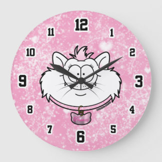 Reloj Redondo Grande Gráficos de Princesa Kitty Rosa Brillo Tornillo Lo