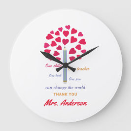 Reloj Redondo Grande Gran árbol de lápiz / Apreciación del profesor