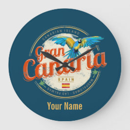 Reloj Redondo Grande Gran Canaria Parrot Canarias España Vintage