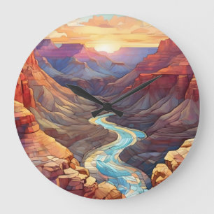 Reloj Redondo Grande Gran Cañón Mosaico
