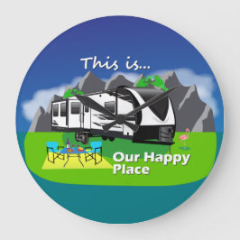 Reloj Redondo Grande Gran Diseño de 2970RL Happy Place