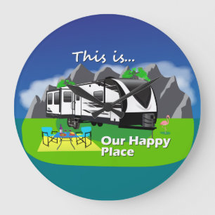 Reloj Redondo Grande Gran Diseño de 2970RL Happy Place