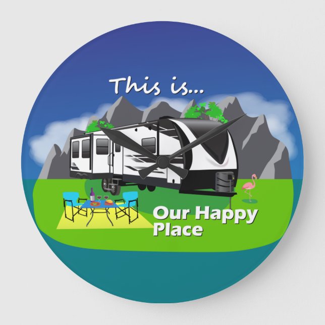 Reloj Redondo Grande Gran Diseño de 2970RL Happy Place (Anverso)