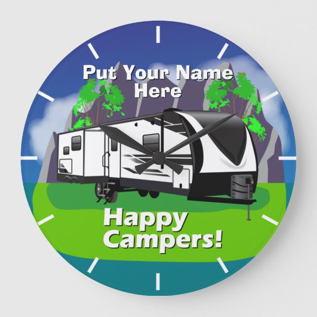 Reloj Redondo Grande Gran diseño Imagina 2670MK Happy Campers Design (Anverso)