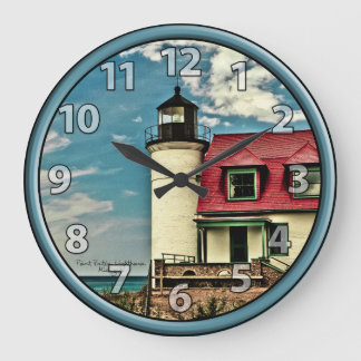 Reloj Redondo Grande Gran Lagos Pt. Faro Betsie en el lago Michigan