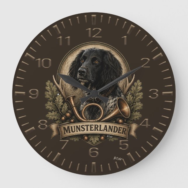 Reloj Redondo Grande Gran Munsterlander (Anverso)