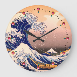 RELOJ REDONDO GRANDE GRAN OLA DE KANAGAWA