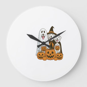 Reloj Redondo Grande Gran Perro Pirineos Fantasma Bruja Halloween Combi