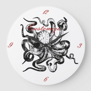 Reloj Redondo Grande Gran pulpo Thunder_Cove