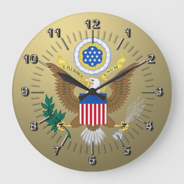 Reloj Redondo Grande Gran sello de los Estados Unidos (Anverso)