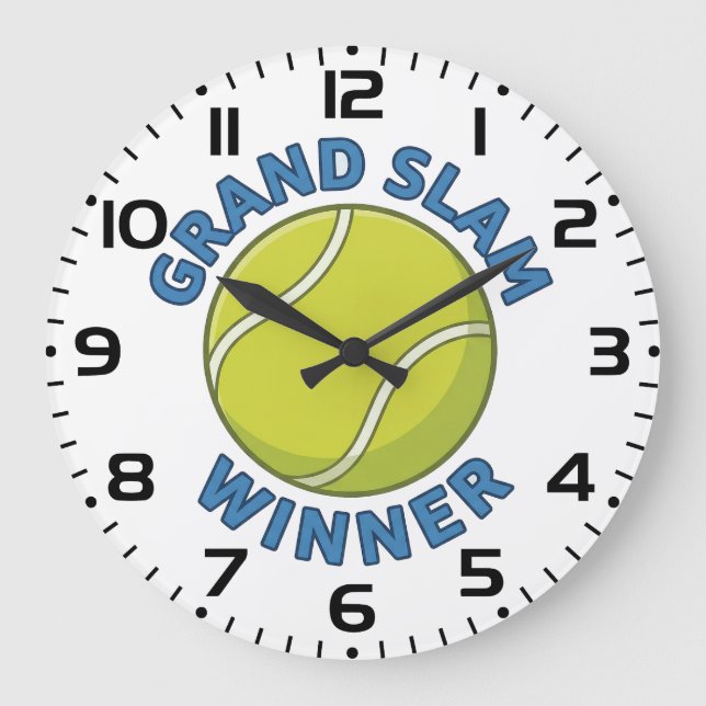 Reloj Redondo Grande Grand Slam Winner Tennis Ball Sports Champion (Anverso)