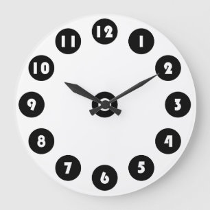 Reloj Redondo Grande grandes números transparentes en círculo negro