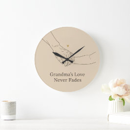 Reloj Redondo Grande Grandma's Love Never Fades | Minimalist Family Ill