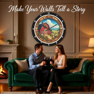 Reloj Redondo Grande Granja Red Barn Patrimonio Histórico