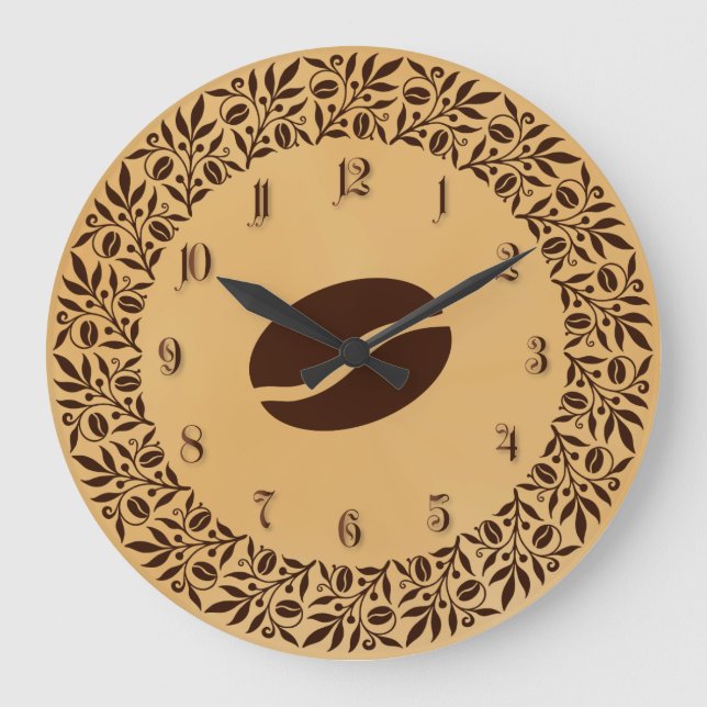 Reloj Redondo Grande Granos de café (Anverso)