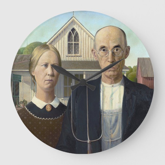 Reloj Redondo Grande Grant Wood "American Gothic" (Anverso)