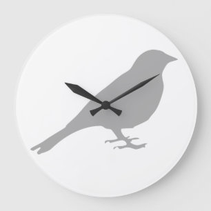 Reloj Redondo Grande Gray Bird Clock
