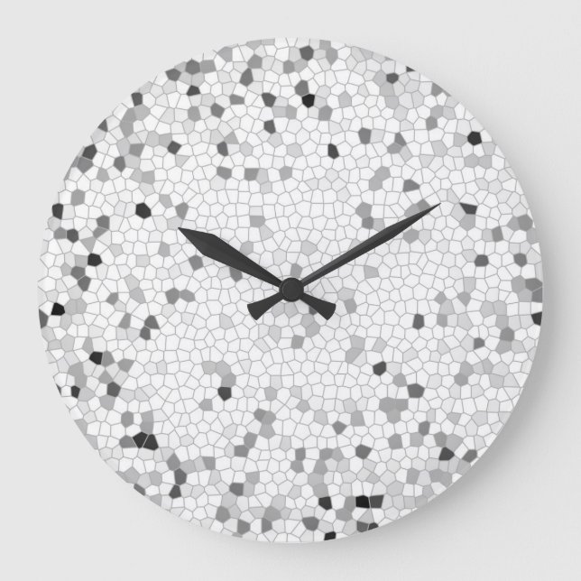 Reloj Redondo Grande Gray Mosaic (Anverso)