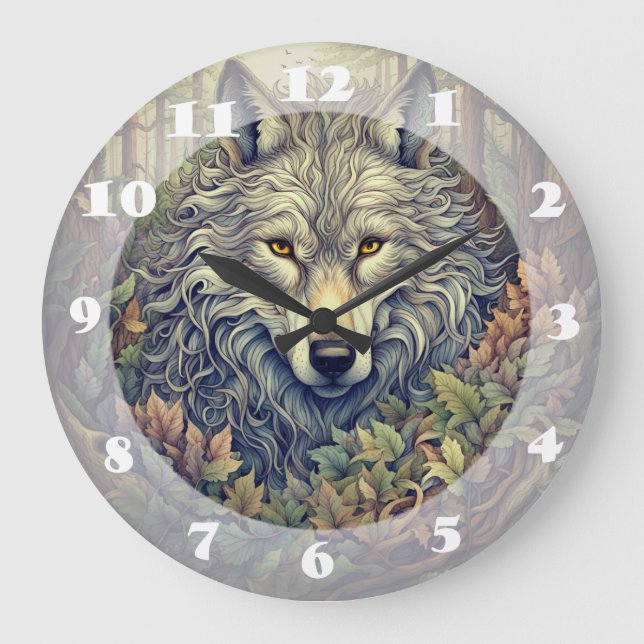 Reloj Redondo Grande Gray Wolf (Anverso)
