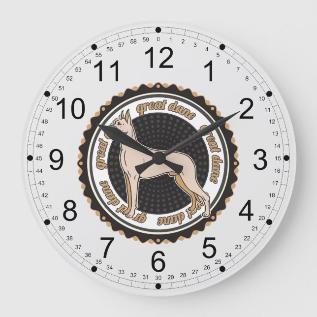 Reloj Redondo Grande Great dane (Anverso)