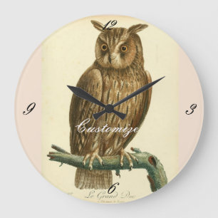 Reloj Redondo Grande Great Horned Owl Thunder_Cove