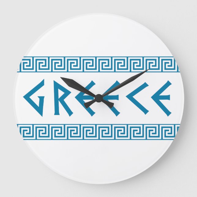Reloj Redondo Grande grecia país nación símbolo de texto trance griego (Anverso)
