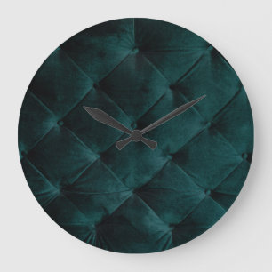 Reloj Redondo Grande Green de terciopelo: Elegancia textil malaquita