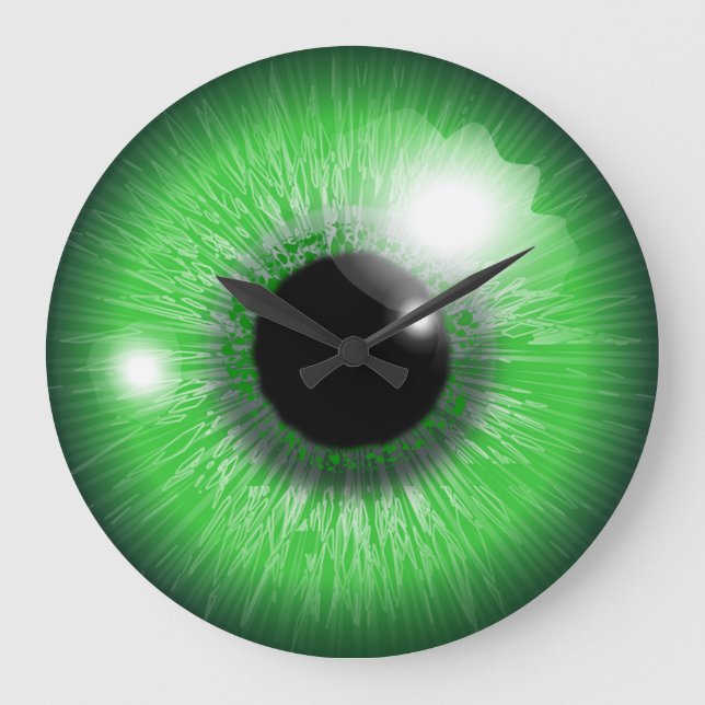 Reloj Redondo Grande green eye iris design (Anverso)