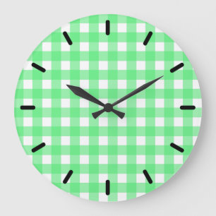 Reloj Redondo Grande Green gingham