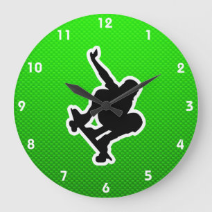 Reloj Redondo Grande Green Skateboarding