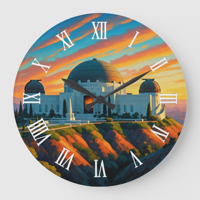 Reloj Redondo Grande Griffith Observatory Los Angeles Sunset postcard (Anverso)