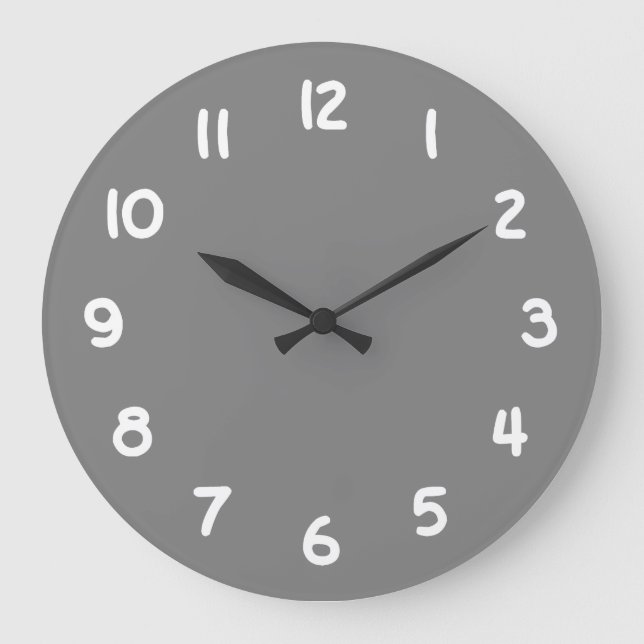 Reloj Redondo Grande Gris (Anverso)