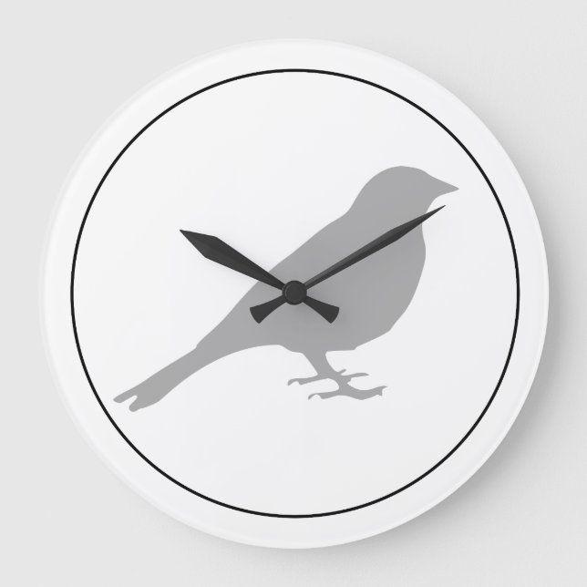 Reloj Redondo Grande Gris Bird Wall Clock (Anverso)