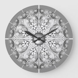 Reloj Redondo Grande Gris de encaje cerámico