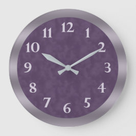 Reloj Redondo Grande Gris de lavanda púrpura profunda