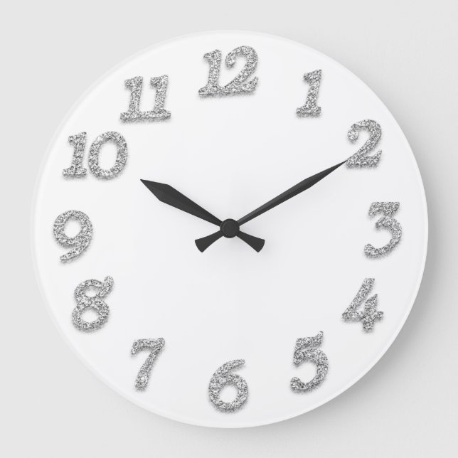 Reloj Redondo Grande Gris gris gris blanco mínimo de los números árabes (Anverso)