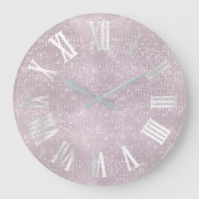 Reloj Redondo Grande Gris gris plateado Números romanos mínimos Ahumado (Anverso)