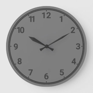 Reloj Redondo Grande Gris oscuro