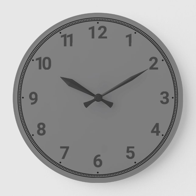 Reloj Redondo Grande Gris oscuro (Anverso)